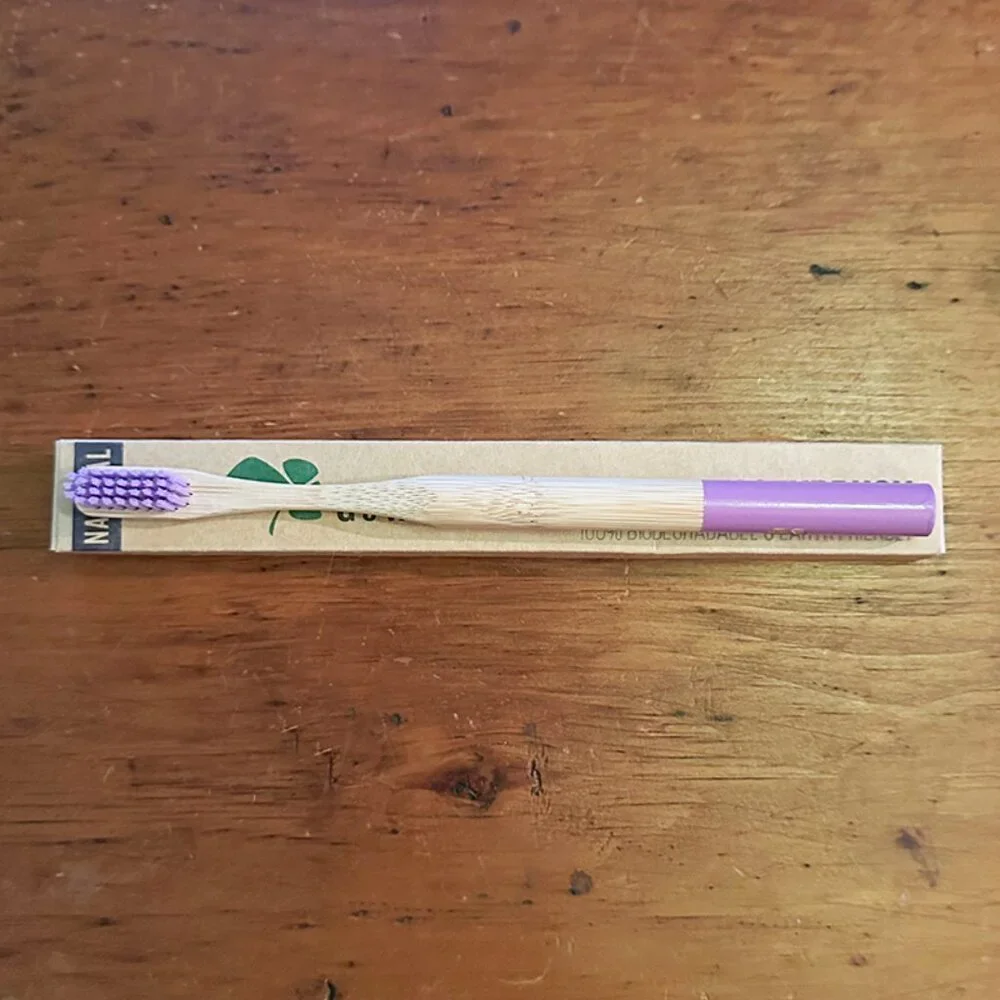 Set of 2 Bamboo Toothbrushes NEW